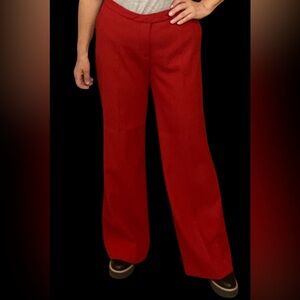 Zara Brick Red Boot Cut Pants Size XL polyester wool blend casual sporty
